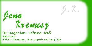 jeno krenusz business card